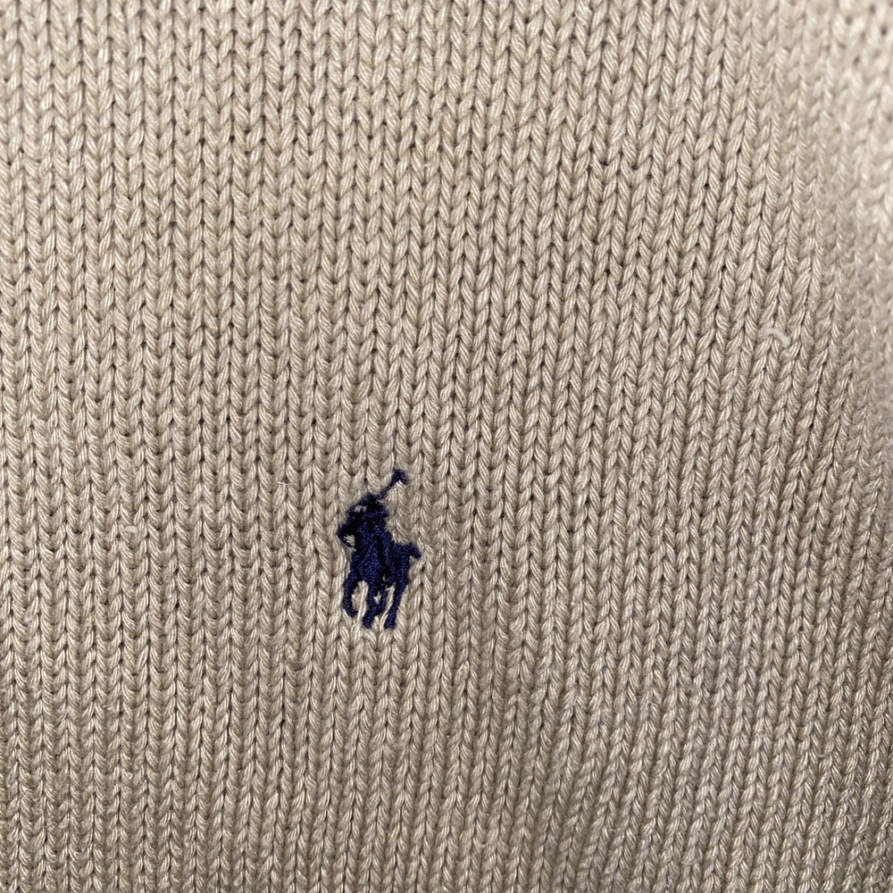 Polo Ralph Lauren Large Linen Cotton Blend Beige Knit Sweater Preppy Men's - Picture 3 of 6